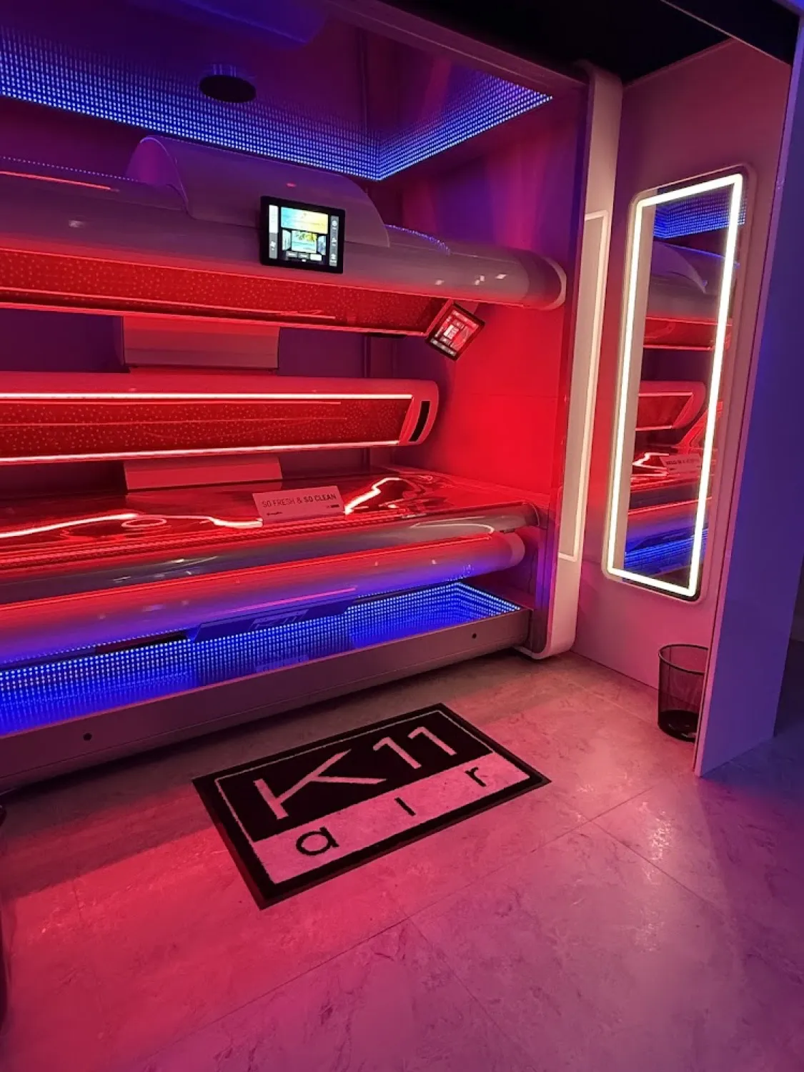 megaSun K11 sunbed room at Deluxe Tanning Studio