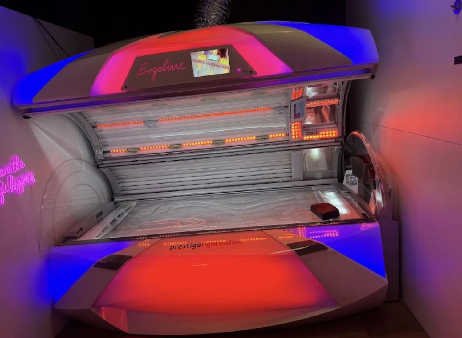 Commercial lay down sunbed at Luxe Glow Studio